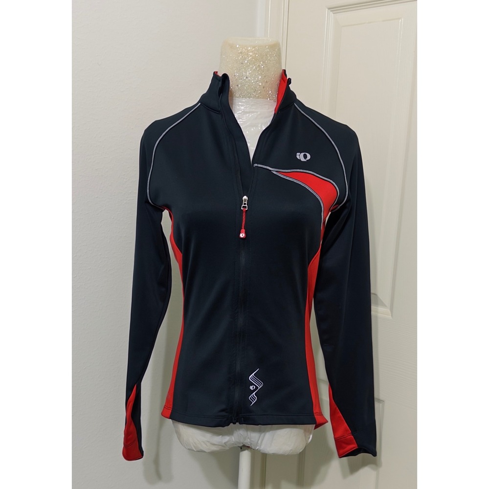 Pearl Izumi Elite Series Cycling Jacket Mens sz M Black Red Full Zip performance
